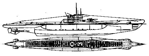 U-Boot der Kriegsmarine Typ VII-C – Quelle: E. Bagnasco „U-Boote im 2. Weltkrieg”
